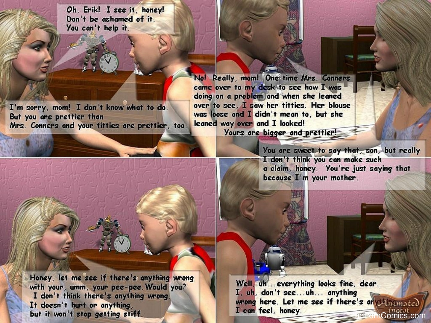 Son discovers his first pollution4 free sex comic